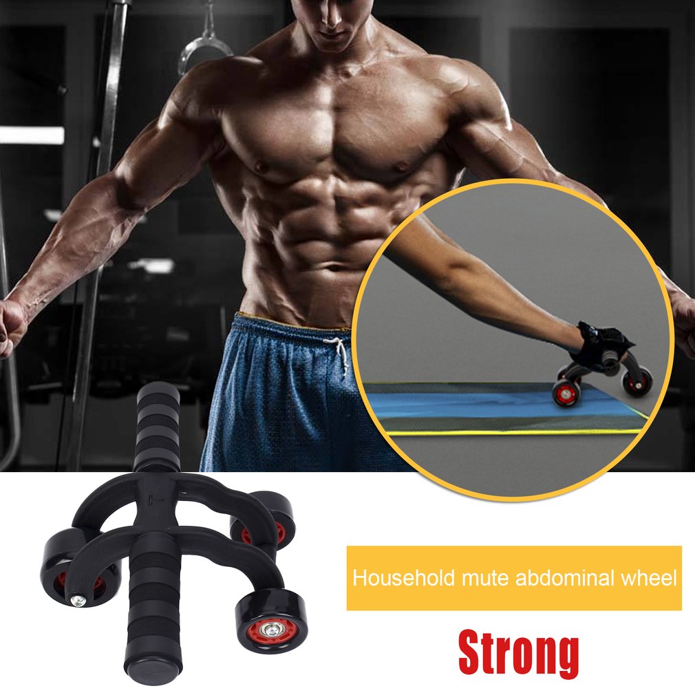 Three-wheeled Body Abdominal Muscle Exerciser Mute Rolling Wheel Household Fitness Equipment With EVA Pad for Men & Women Hot